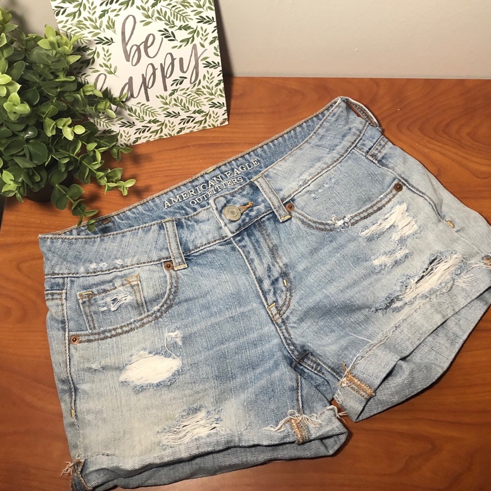 AEO Distressed Denim Shorts